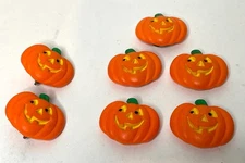 Vintage Orange Jack-O-Lantern Button Covers w/ Matching Clip-On Earrings