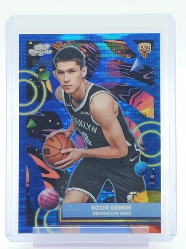 EGOR DEMIN 2025-26 TOPPS CHROME COSMIC BLUE MOON /99 ROOKIE #39 NETS Q5300