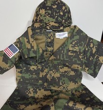Build A Bear United States Army Camouflage Military Outfit Helmet Fatigues 2011