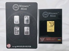 Wessex Mint Archangel Michael 1x 1/1000oz Fine Gold & 4x 1g 999 Solid Silver New 1835.11 per troy oz