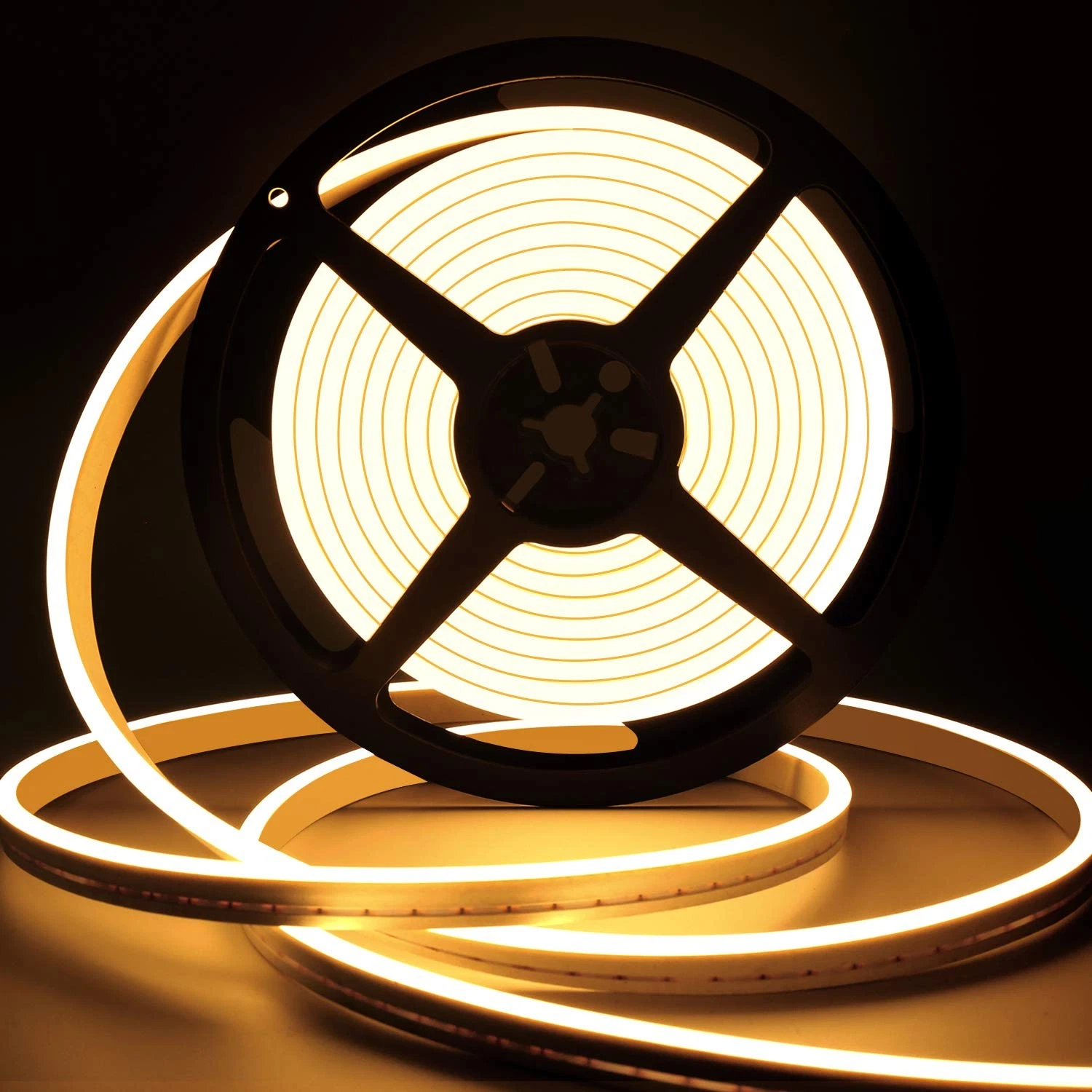 LED Neon Lights, 12V Warm White Dimmable LED Strip Lights, 16.4ft/5m Waterpro...