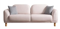 Beiges 2-Sitzer-Sofa Stoffsofa Stilvolles Weiches WohnzimmermöBel Modern