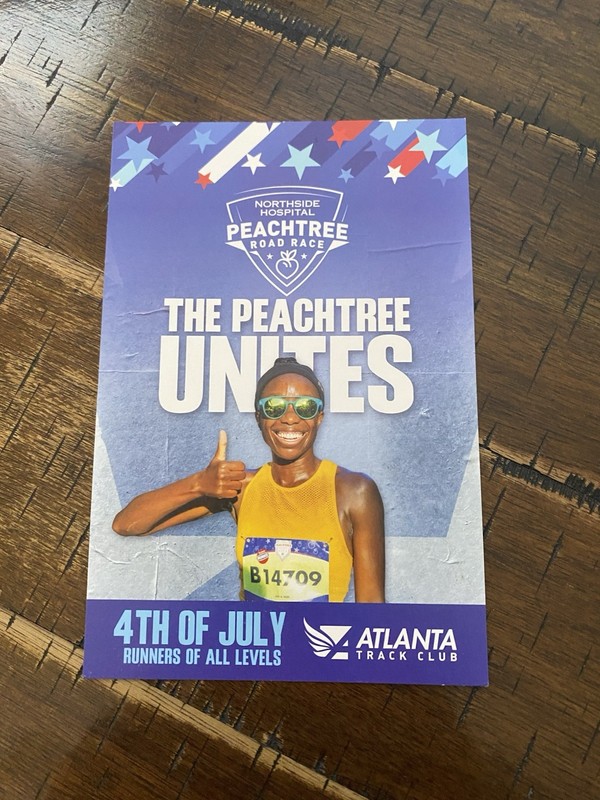 Northside Hospital Peachtree Road Race 4th of July Schedule Card