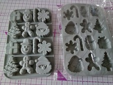 Festive Christmas Wax Melt Silicon Molds X2