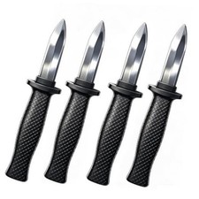 Cooplay 4pcs Retractable Fake Knife Toy Realistic Plastic Prop Dagger Sliver