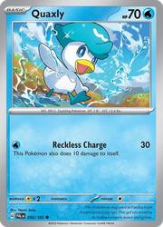 Quaxly 050/193 Paldea Evolved Common Holo Pokemon Card