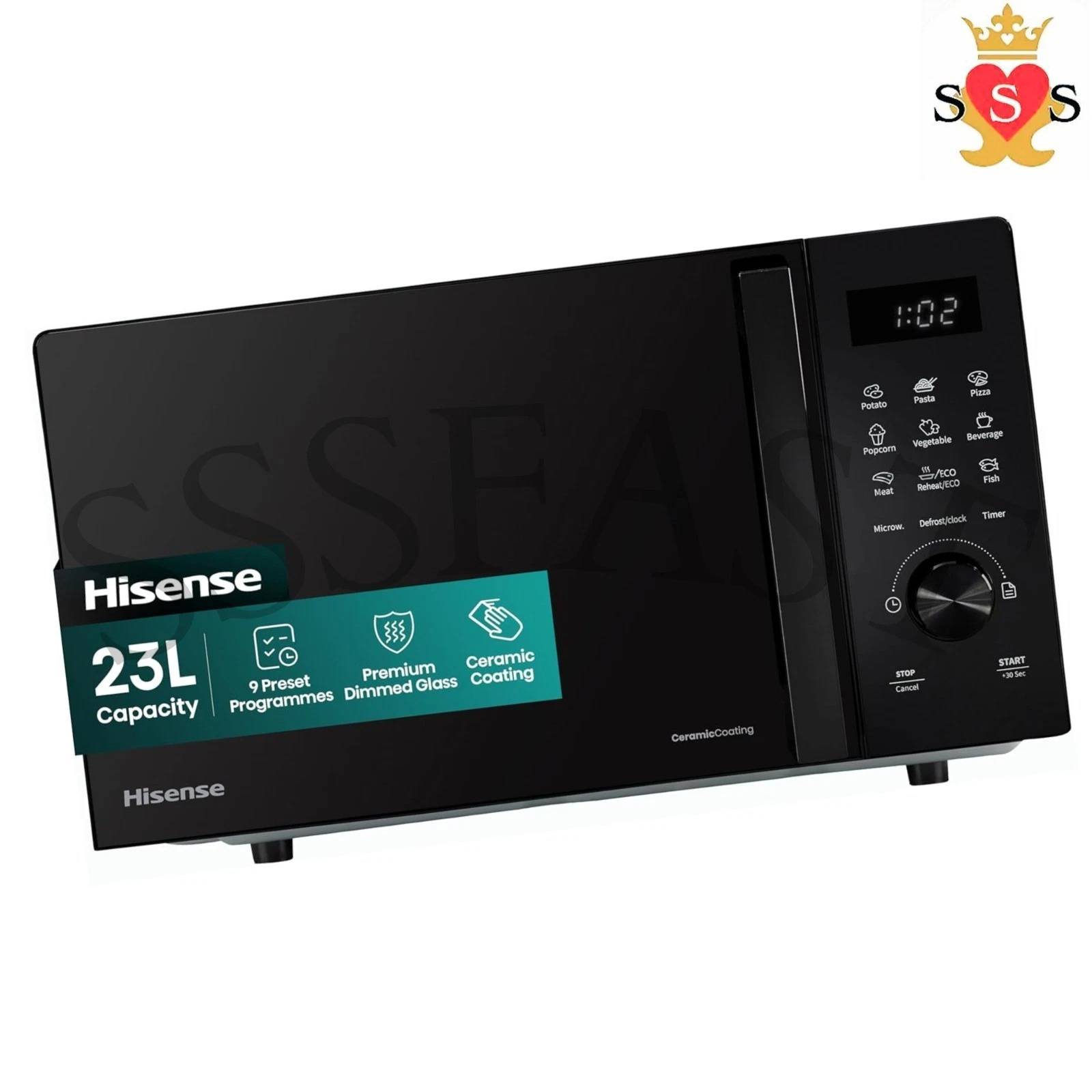 H23MOBSD1HUK 23 Litre 800W electronic Microwave with Auto Defrost, EACH