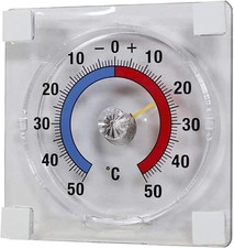Digital Window Thermometer - Stick-On, Transparent, Easy Install, Home/Office