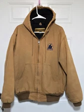 Adventuridge Jacket Mens Medium Brown Duck Canvas Quilted Lined Workwear 