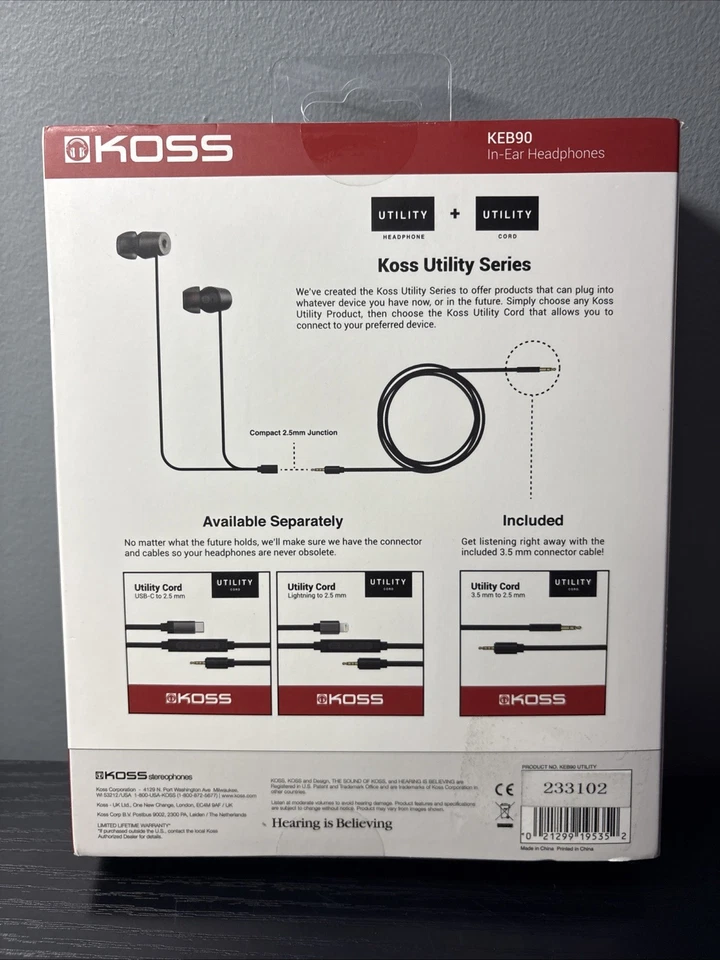 KEB90 Utility Earbud, Detachable Interchangeable Cord System, Noise Isolation - Image 2 of 2