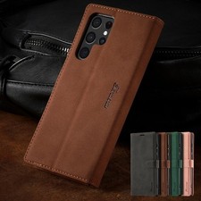 For Samsung Galaxy S24 Ultra S23 S22 PU Leather Flip Wallet Stand Case Cover