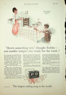 Original 1928 Vintage Print Ad: P&G ''The White Naphtha Soap Procter & Gamble