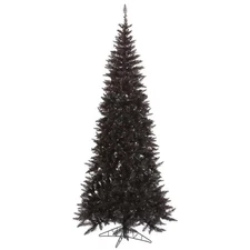 Vickerman K161665 6.5 ft. x 34 in. Black Slim Fir Christmas Tree with 948 Tips