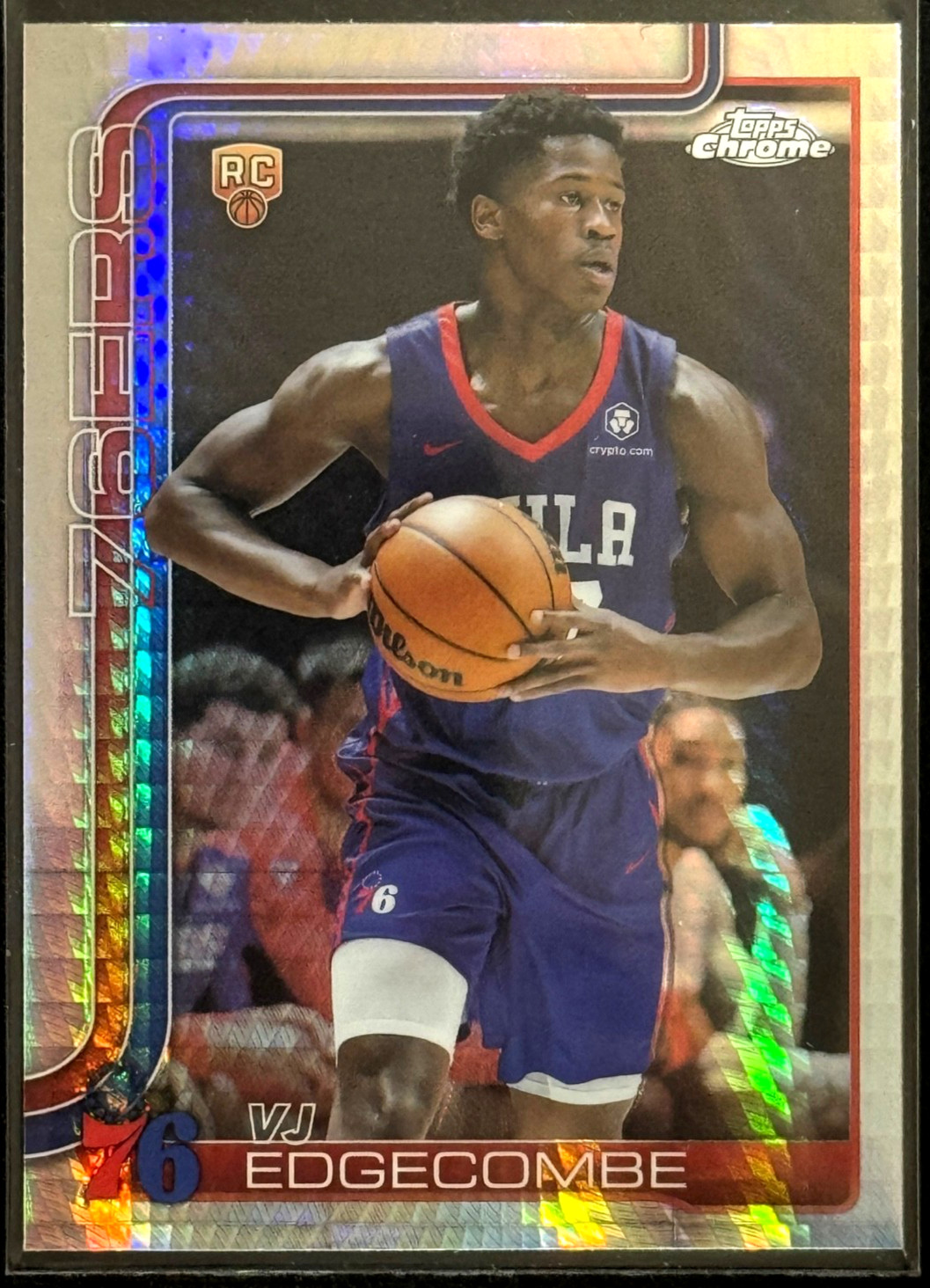 V.J. Edgecombe 2025 Topps Chrome Hyper/Refractor #253 Sixers