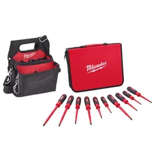 10-Piece 1000-Volt Insulated Screwdriver Set with Electricians Work Pouch/Holste
