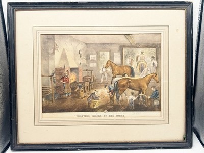 Trabriss in der Schmiede Pferd Schmied Druck J L Gillespie Pittsburgh