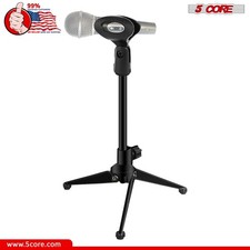 5 Core Desk Mic Stand Height Adjustable Desktop Microphone Stands Metal Tripod