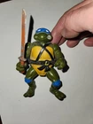 Vintage 1988 TMNT Leonardo Action Figure Playmates Blue Hard Head Original