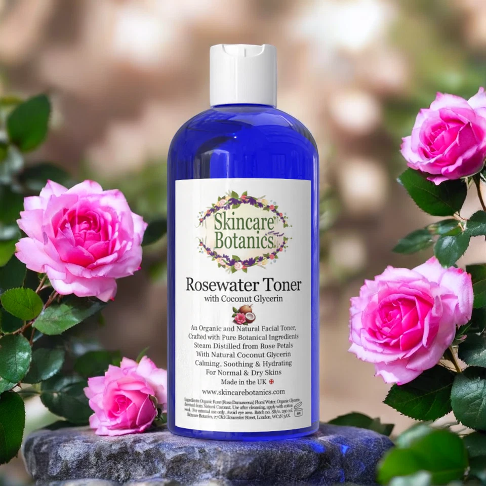 SKINCARE BOTANICS Rosewater & Coconut Glycerin Facial Toner | Natural Floral Waters | 250ml