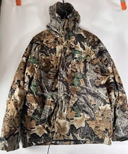 Woolrich Jacket Mens XL Brown Camo Advantage Hooded Hunting Insulated Coat