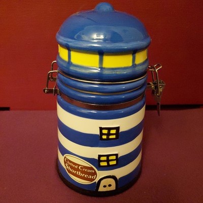 Blau Weiß Leuchtturm Stil Keramik Clip Deckel Vorratsdose