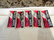 5 Vintage Paper Mate Jumbo Power Point Refill Pen Black Medium Point NOS