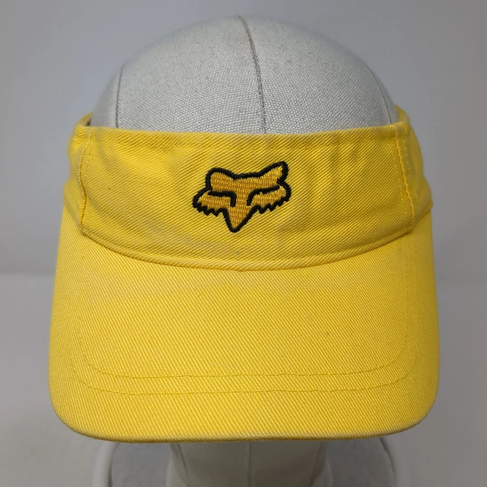 Fox Golf Strapback Sun Visor Cap Yellow One Size Adjustable Embroidered Cotton - Image 2 of 4