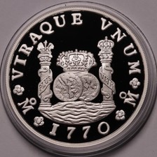 2005 Cook Islands $1,  Silver 1 oz 999 Proof GEM  (Pillar Dollar) in Capsule