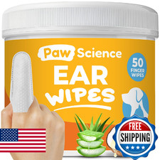 Paw Science Dog Ear Cleaner Wipes   Finger Wipes for Dogs  Cats   Cleaning, Soo