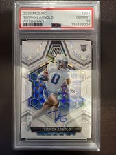 2024 Panini Mosaic White Prizm Terrion Arnold Rookie Auto RC #324 Lions PSA 10