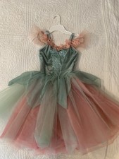 Dance Costume Child Sage Green Weissman 13511 Ballet Fairy Sequin Tutu Sz Med.