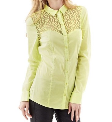 Guess Bluse, Gr. M, gelb, limone, Spitze, Neu