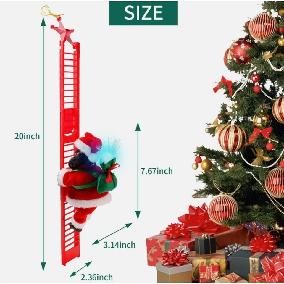 Escalera de Escalada Eléctrica Papá Noel con Música - Árbol de Navidad Decoración Regalo Foto 4 de 4