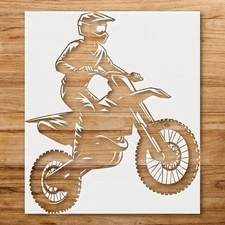 Dirt Bike Action Scene DIY Crafts Reusable Plastic Stencil - StencilAir