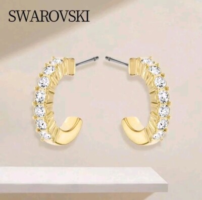 Swarovski Earrings Gold MINI HOOP:PE CRY/GOS 5022451