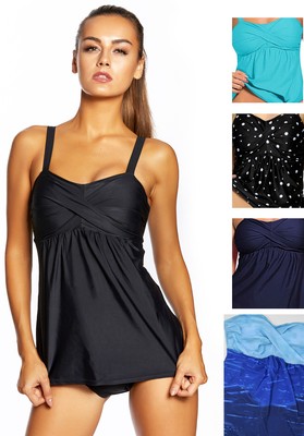 T8) DAMEN TANKINI MIT SLIP BAUCHWEG FIGURUMSPIELEND FARBE WÄHLBAR NEU GR. 40-50
