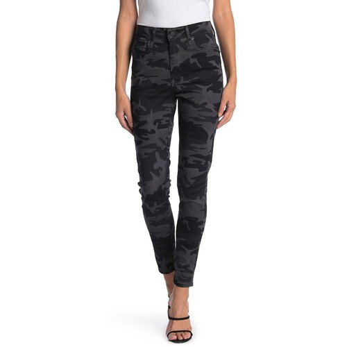 Free People Long Lean Black Subdued Camo Print Skinny Stretch Jeans NWT 26 - 第 1/5 張圖片