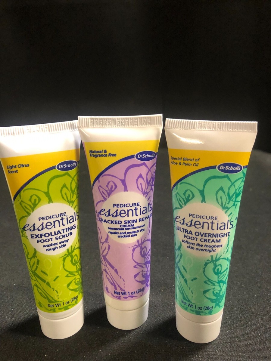 Dr Scholls Pedicure Essentials Set of Foot scrub/Cracked Skin  Repair/Overnight