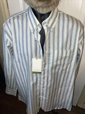 Cutter & Buck Long Sleeve Blue Tones Size 100% Cotton Men's Size Medium