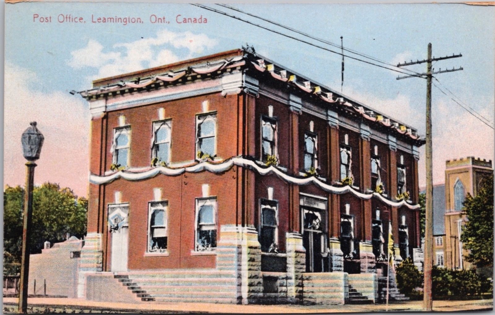 Post Office Leamington ON Ontario Vintage Postcard E30 eBay