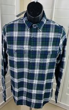 Lucky Brand Green Flannel Plaid Button-Up LS Shirt 7MP4849, Men’s Small, NWT $79
