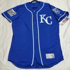 AUTHENTIC MAJESTIC SIZE 52 2XL, KANSAS CITY ROYALS BLUE FLEX BASE Jersey SHARP