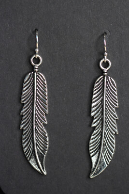 Feather Earrings Wings 925 sterling silver hooks pewter charms Charm Feathers