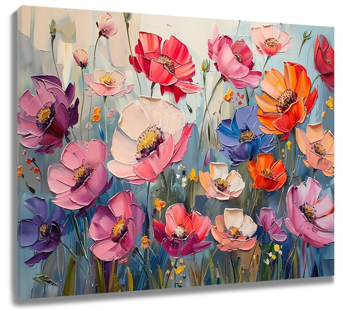 Modern Farmhouse Purple Flower Canvas Wall Art Decor For Living