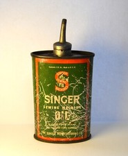 Vintage Singer Sewing Machine Oil Can Made In USA empty 3 fl oz. lead spout