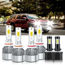 For Chevy Suburban 1500 2000-2006 LED Headlight Hi/Lo Beam Fog Light Combo Bulbs