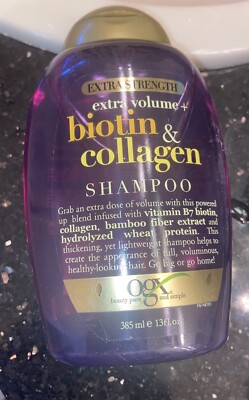 OGX Biotin & Collagen Shampoo Volumizing Thickening for Thicker,Fuller Hair,13oz