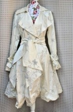  Women's Long Coat Jacket Anabiose By Ohana Paris Champagne  Sz 2/38 Euc