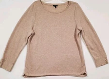 I. N. Studio Women's Blouse Size XL Beige Metallic Long Sleeve Top