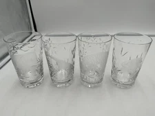 AJKA CRYSTAL DESIGN GUILD SET OF 4 SAFARI HIGHBALL GLASSES